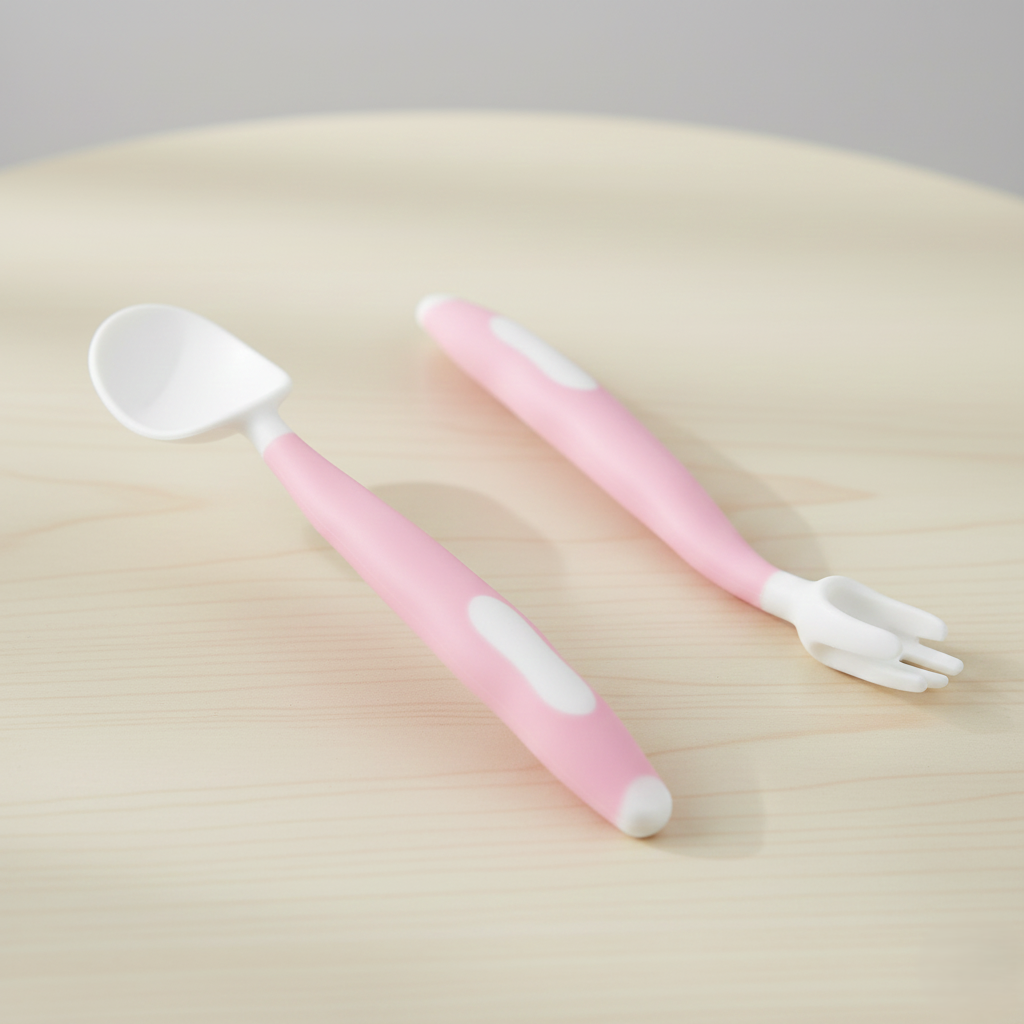 Silicone Bendable Baby Spoon & Fork Set