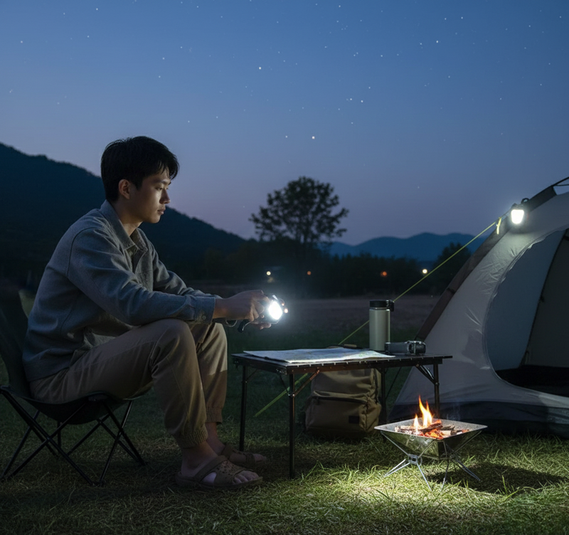 Portable Triangular LED Camping Flashlight