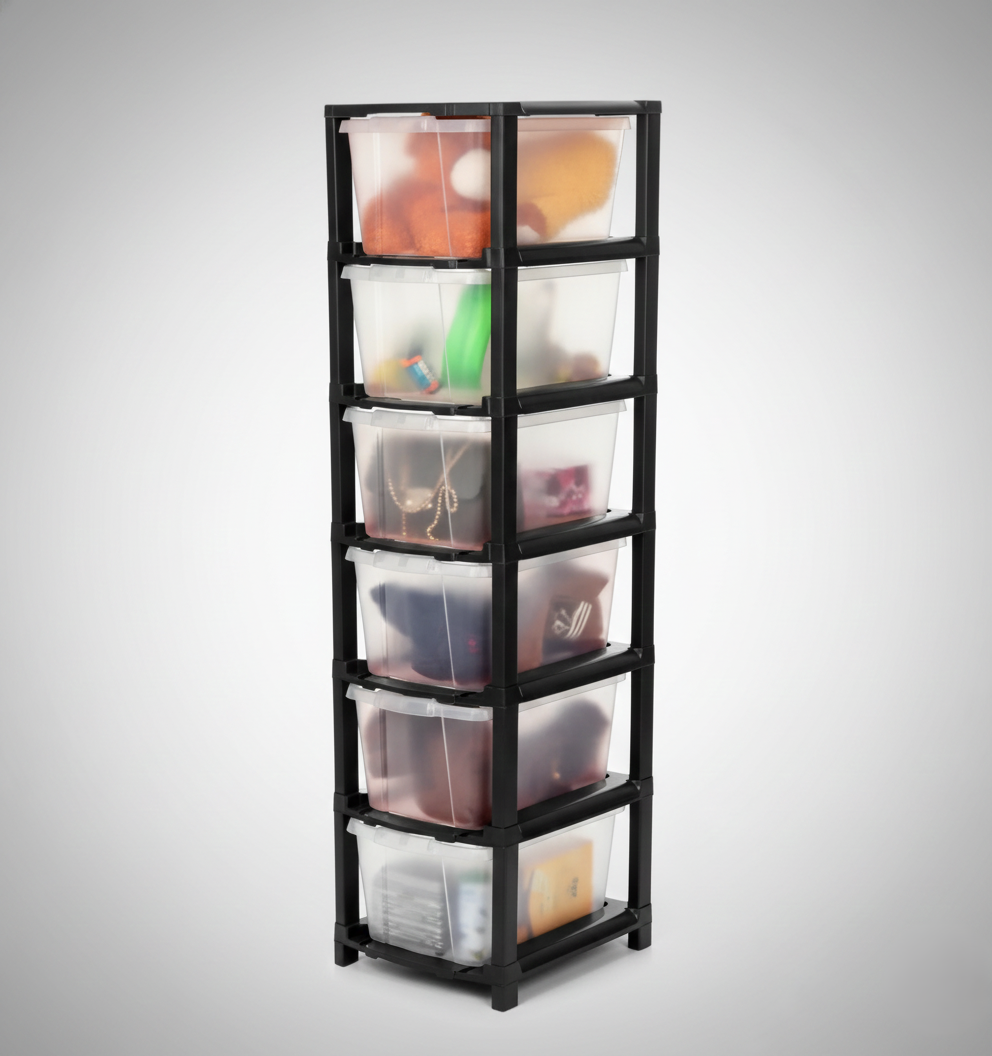 6 Layer Modular Plastic Drawer Storage Cabinet