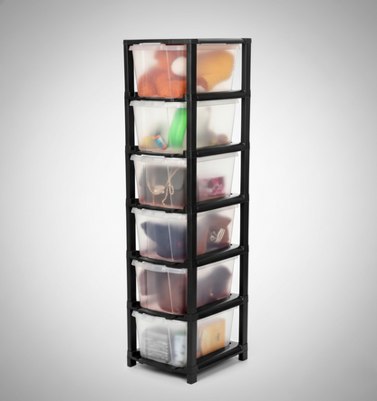 6 Layer Modular Plastic Drawer Storage Cabinet