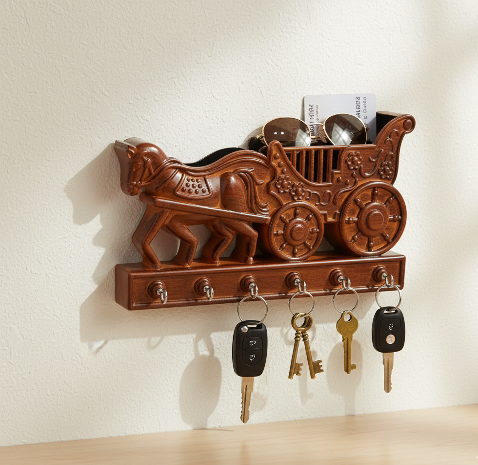Plastic Rath Design Plastic 6 Hook Key Holder (1 Pc)