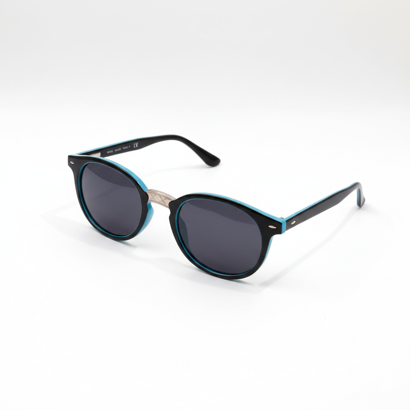 Sky-Blue UV Protected Round Sunglasses