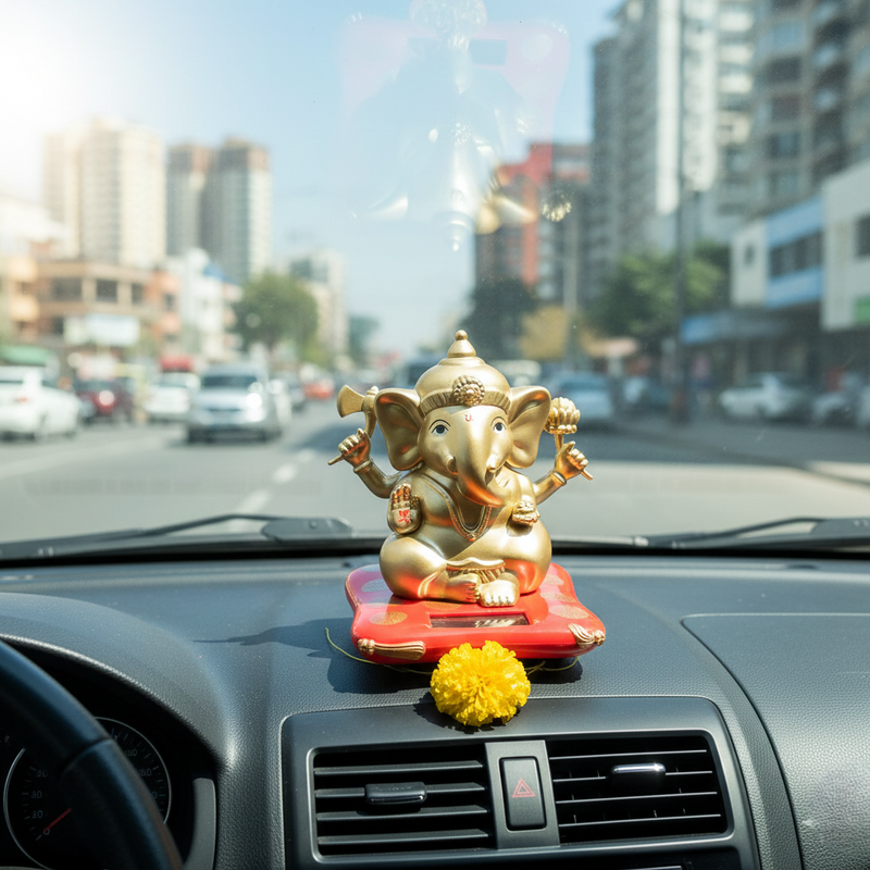 Decorative Solar Lord Ganesha Idol Wukusy