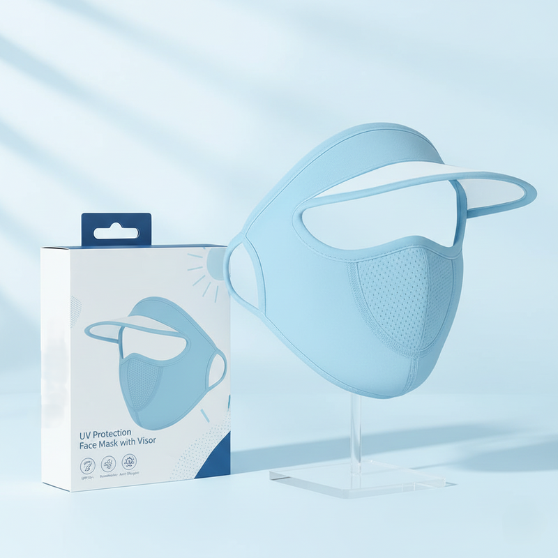 Womens Full Face UV Protection Hat with Mask & Wide Brim Visor