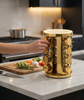 LED Rotating Spice Rack Organizer