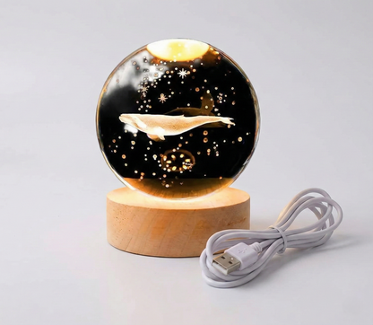 Fish 3d Crystal Ball Lamps With Base (1 Pc) Wukusy