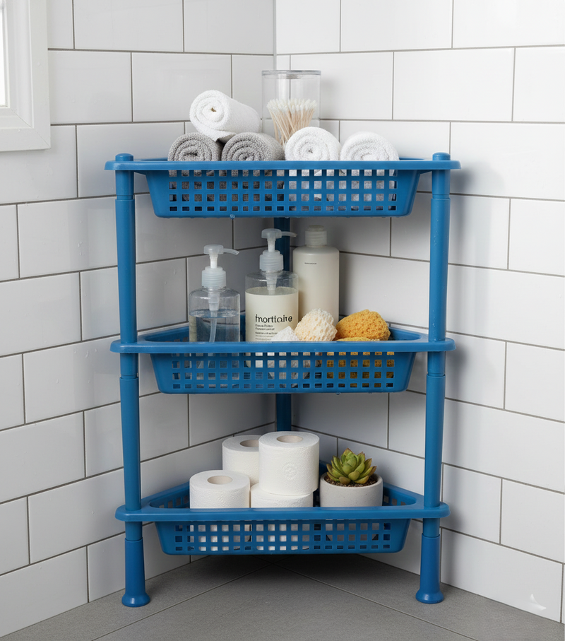 Triangle 3 Tier Plastic Storage Rack