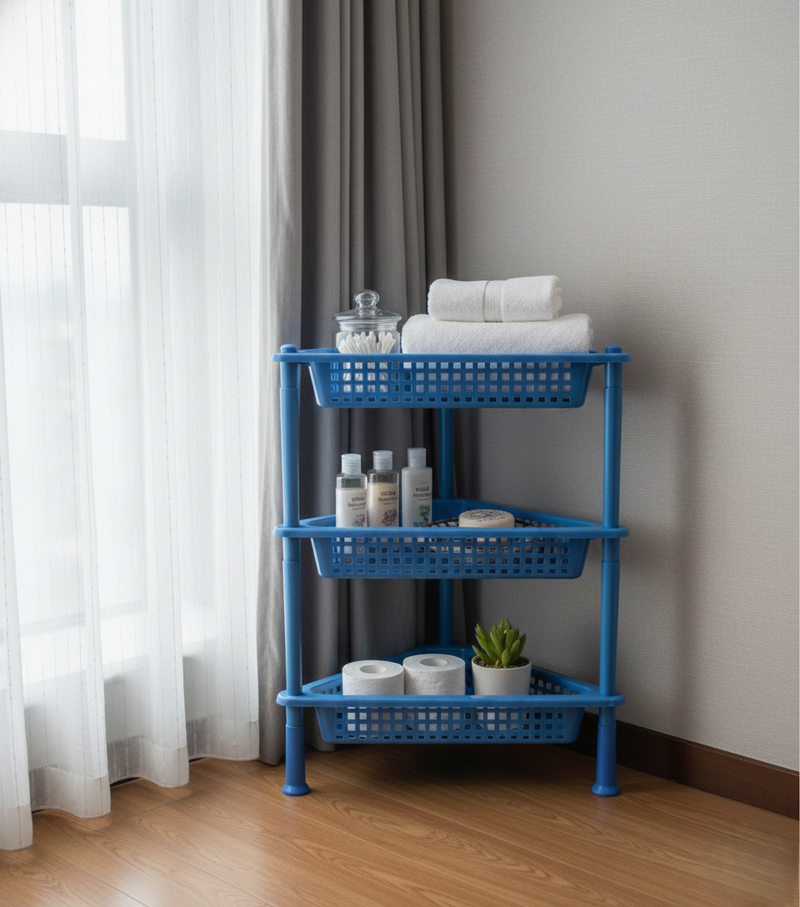 Triangle 3 Tier Plastic Storage Rack