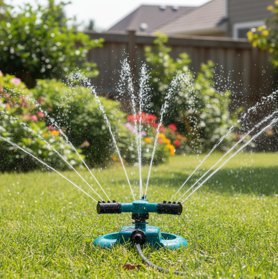 360Â° Rotating 3 Arm Lawn Sprinkler for Garden & Yard Irrigation