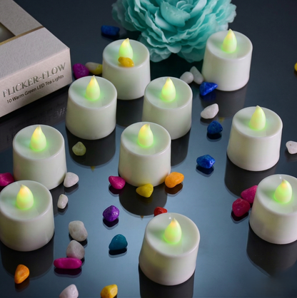 Green Flameless LED Tealight Candles Wukusy