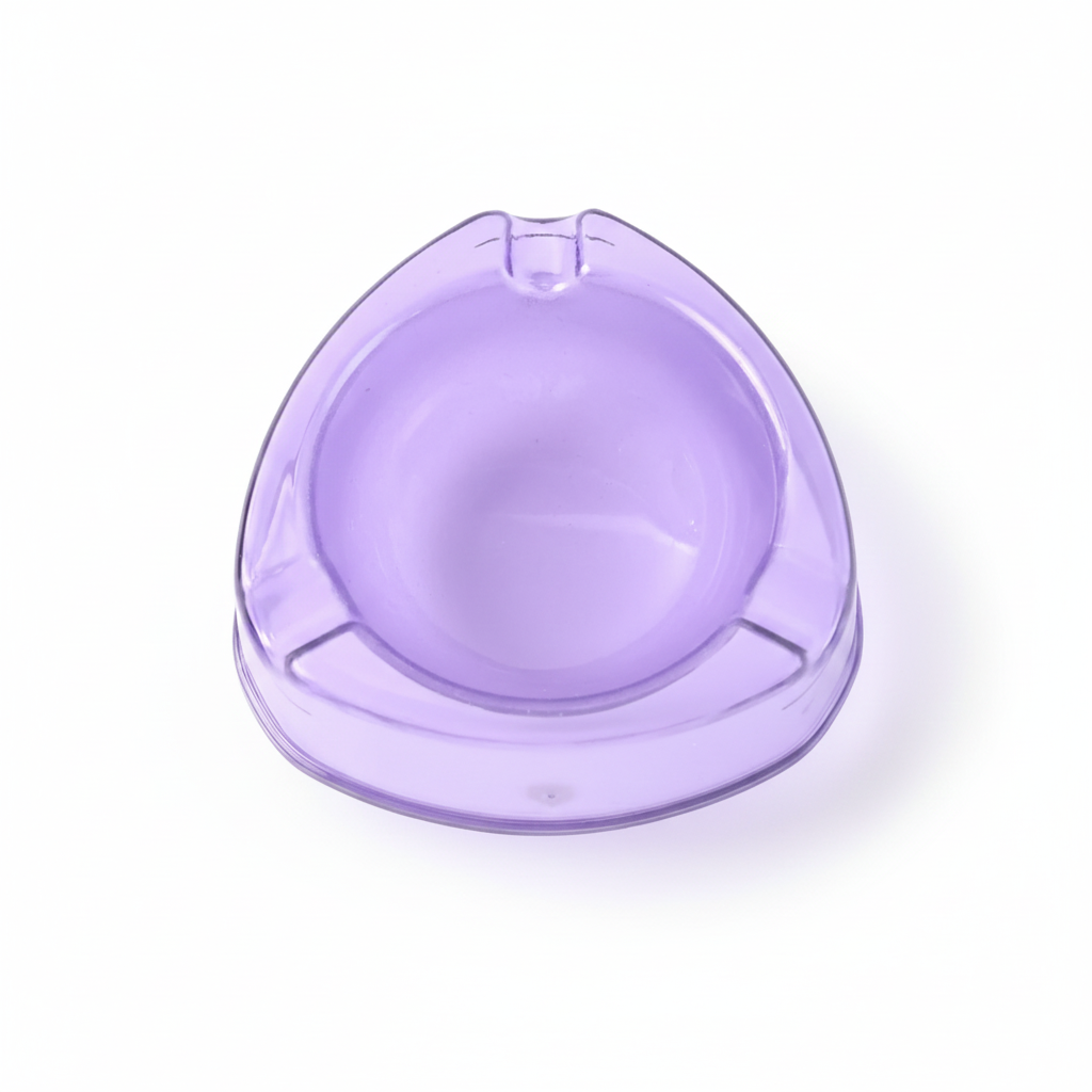 Transparent Purple Plastic Ashtray (Stylish, Unbreakable & Heat-Resistant)