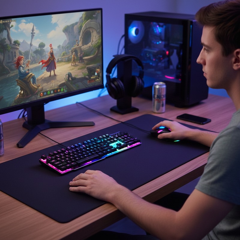 Wired RGB Keyboard Mouse Set - 104 keys