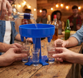 6-Way Plastic Shot Glass Dispenser with Holder Stand