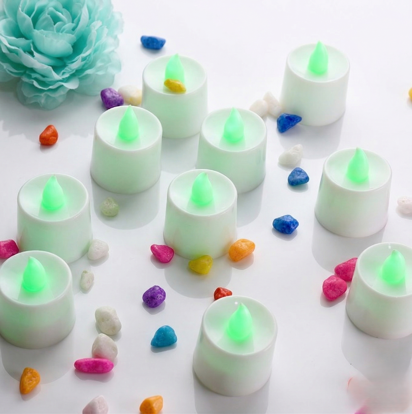 Green Flameless LED Tealight Candles Wukusy
