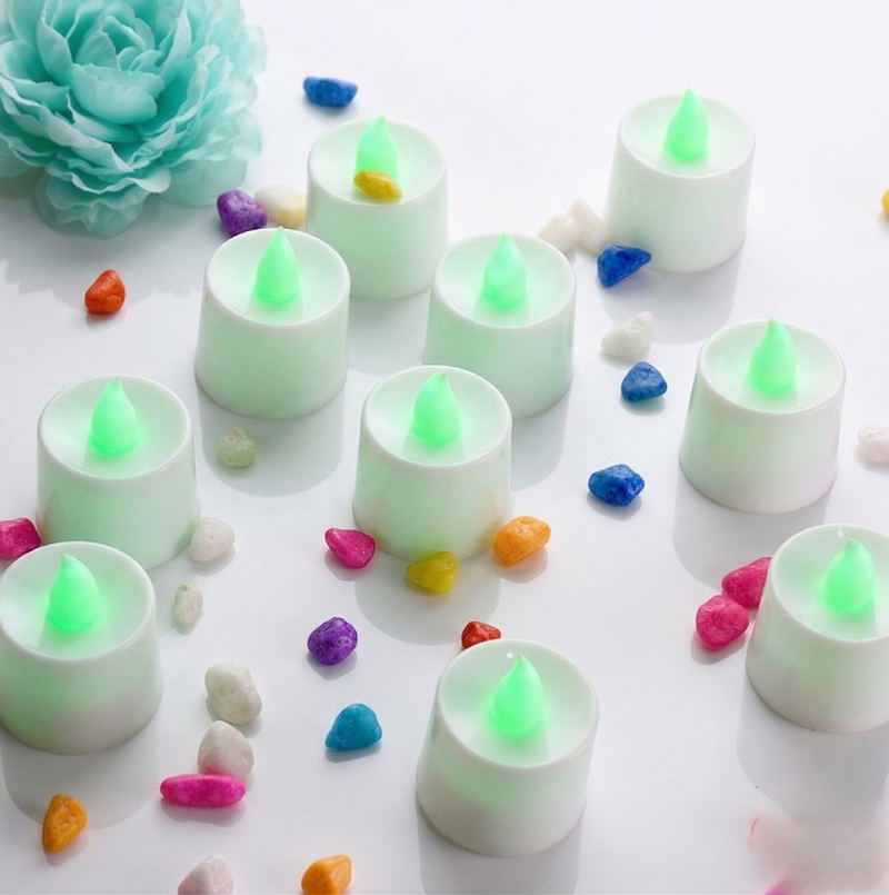 Green Flameless LED Tealight Candles Wukusy