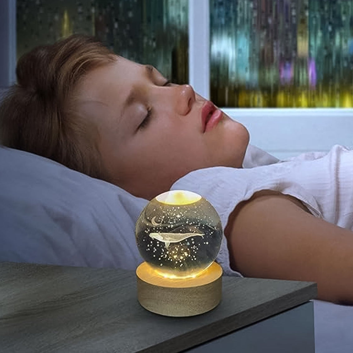 Fish 3d Crystal Ball Lamps With Base (1 Pc) Wukusy