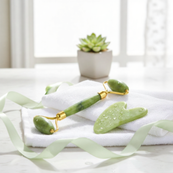Gua Sha & Jade Roller Set Wukusy