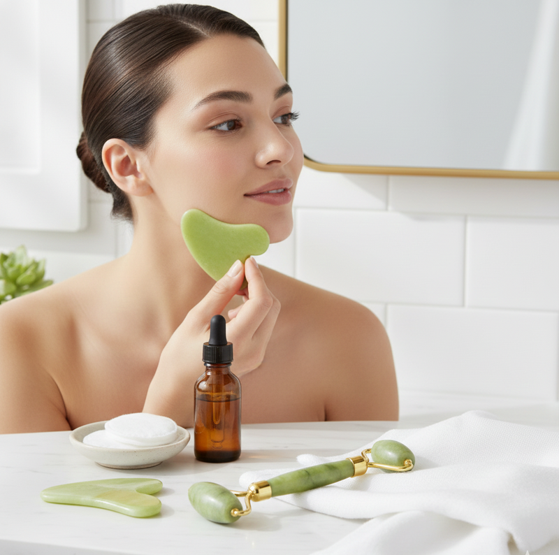 Gua Sha & Jade Roller Set