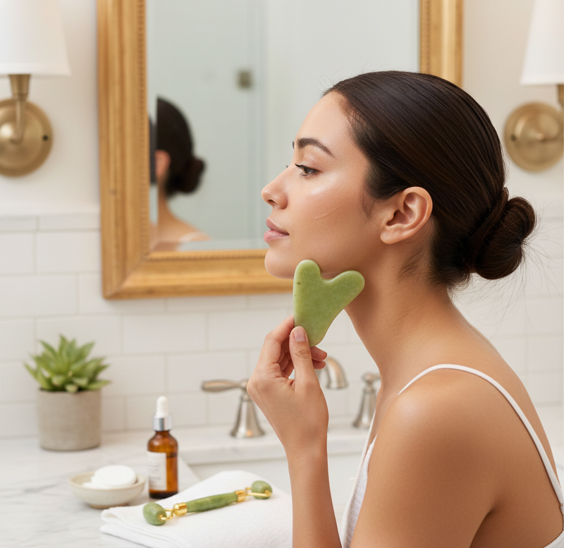 Gua Sha & Jade Roller Set