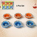 Handmade Clay Diyas(6 pc set)