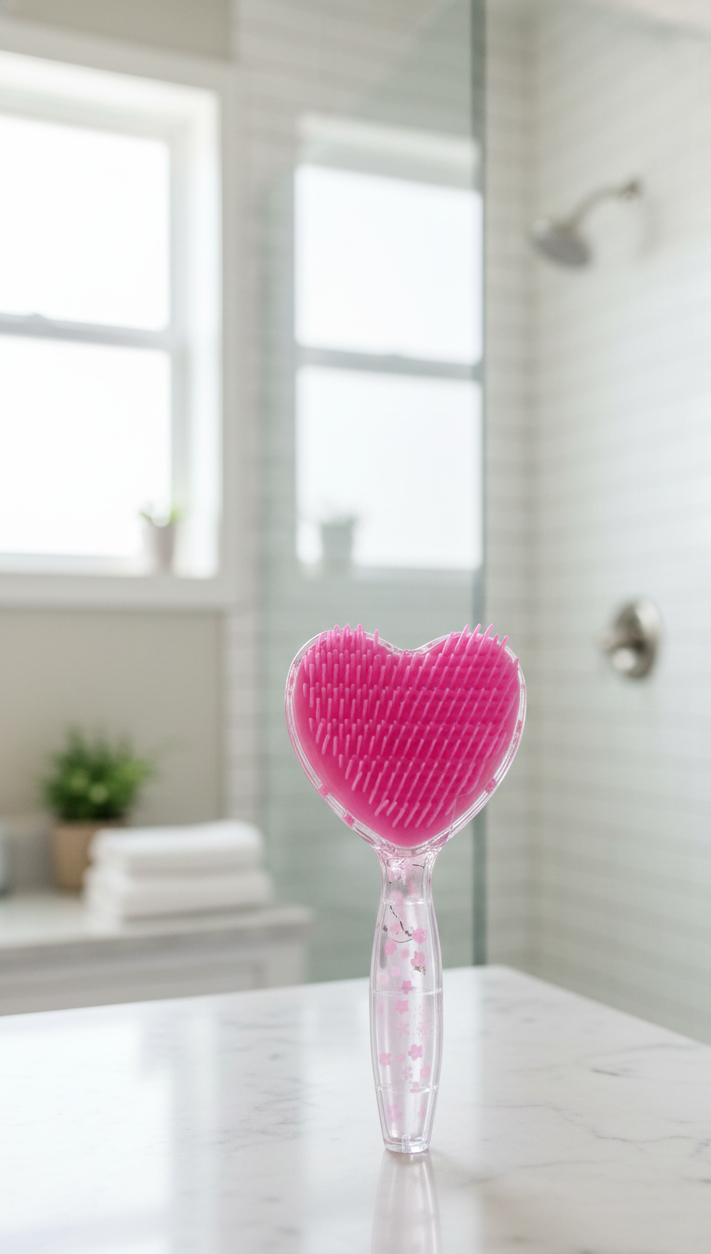Heart Shape Hair Brush Massage Shower Comb (1 Pc) Wukusy