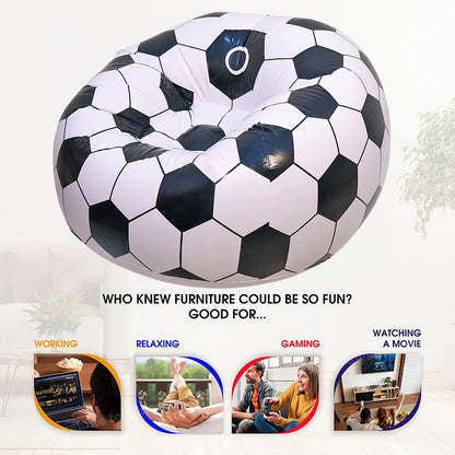 Foldable Sofa Cartoon Style Inflatable Folding Chair Ball Chair Inflatable Sofa For Adults Kids Size (110cm X 80cm) Wukusy
