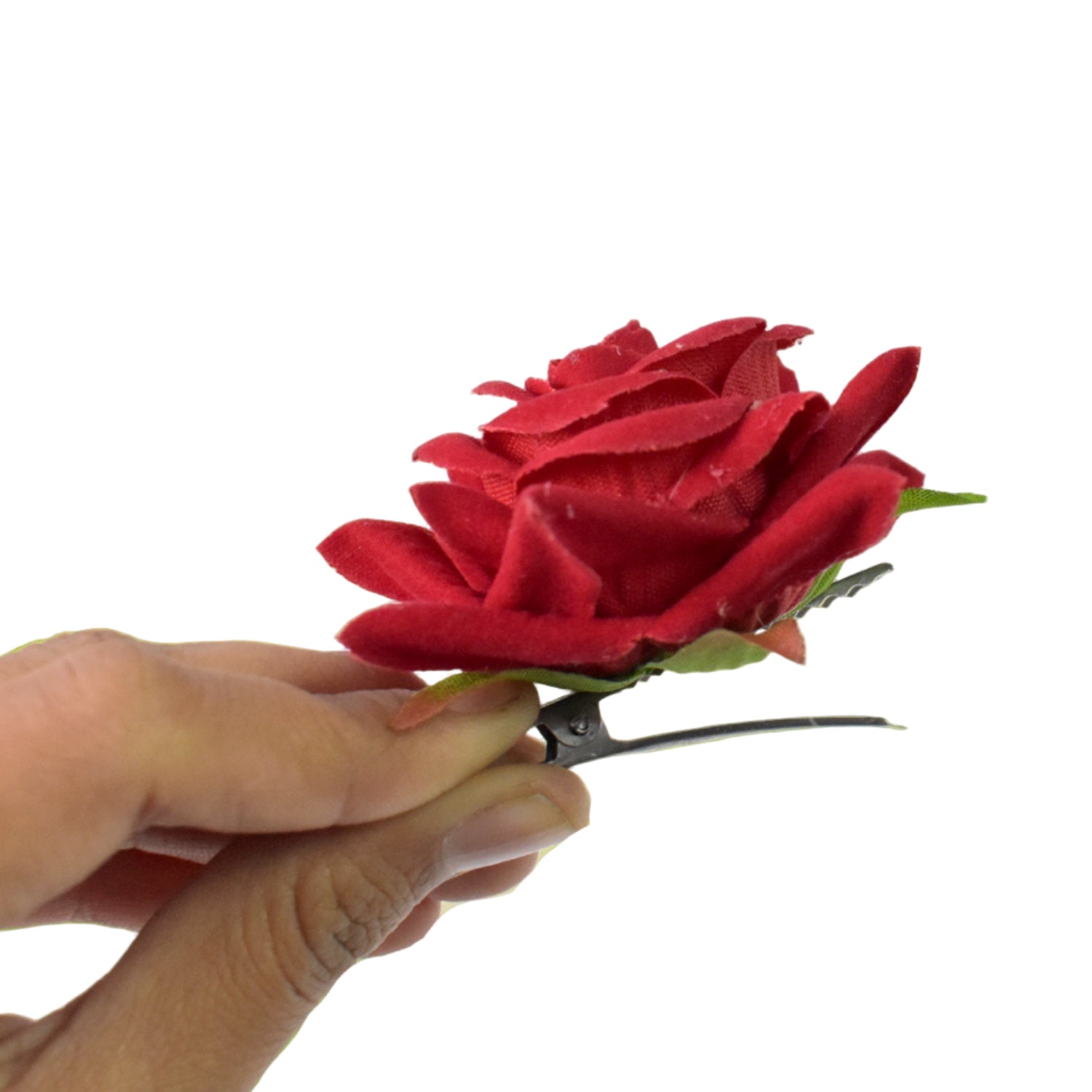 Flower Rose Hair Pin  Clip Velvet Flower Design (12 Pcs Set) Wukusy