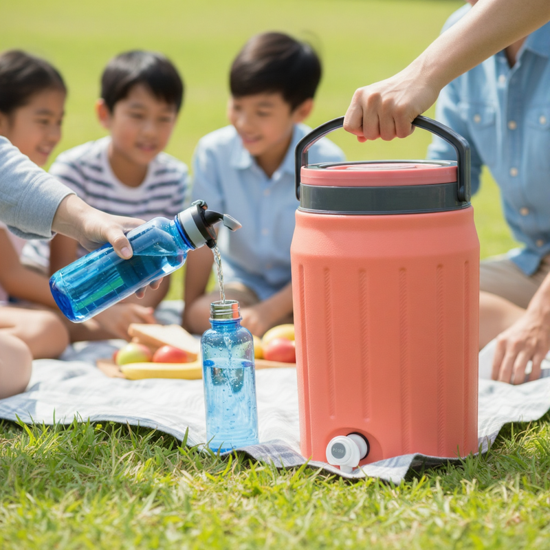 Insulated Plastic Water Jug with Tap & Handle