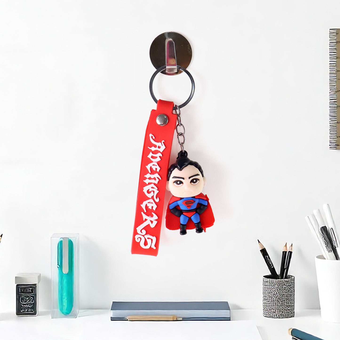Cute Cartoon Silicone 3d Key Chain With Metal Hook  Strap (Pack Of 1)