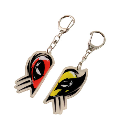 2-in-1 Acrylic Best Friends Matching Breakable Keychain Set.