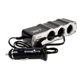 Triple 12V Car Socket Splitter + USB Charger 3-Way Power Adapter Wukusy