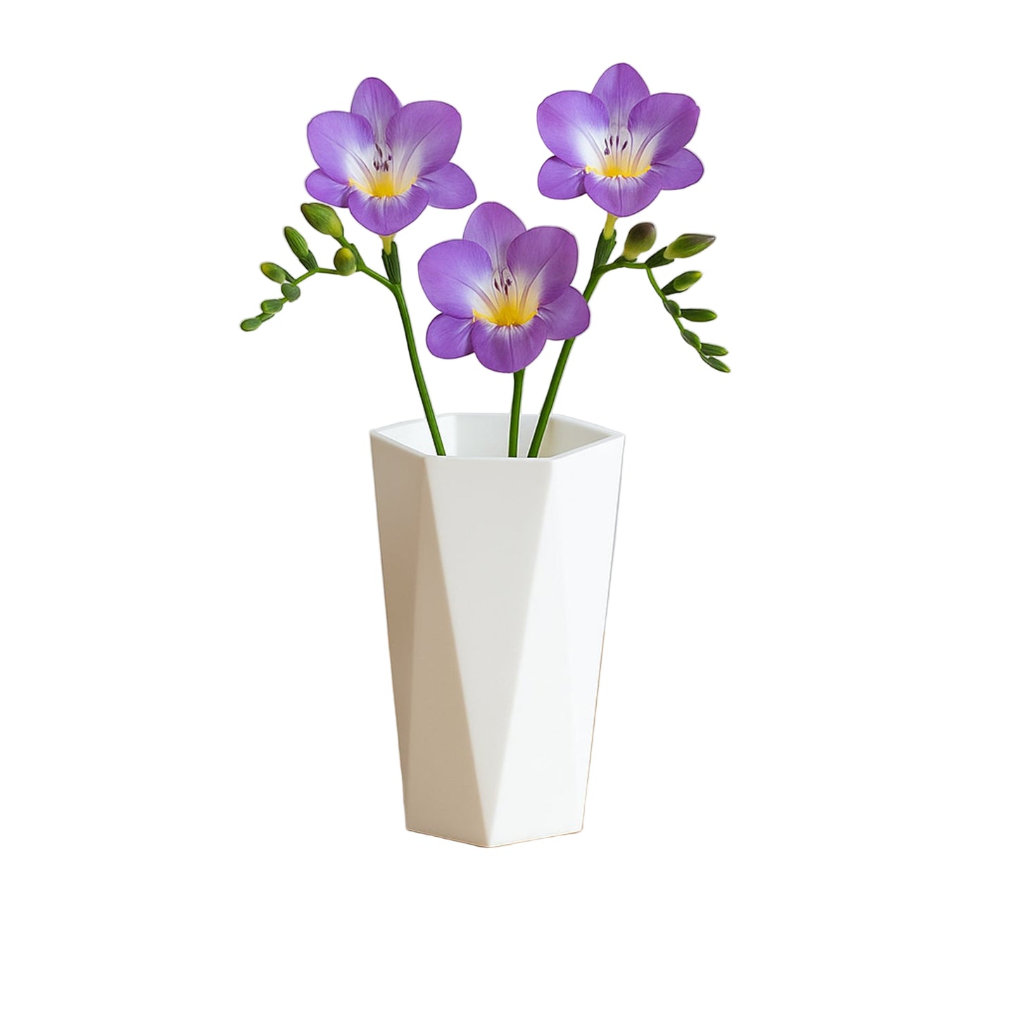 Modern Geometric Hexagon Plastic Flower Vase (1 Pc) Wukusy