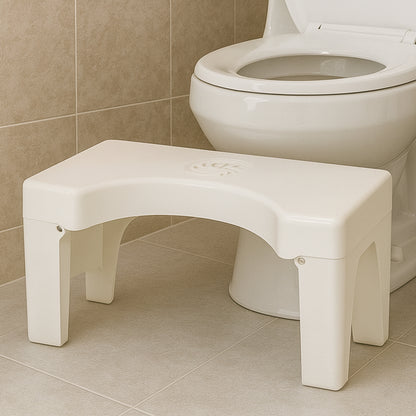6005a Plastic Non-slip Folding Toilet Squat Stool - White Color Wukusy