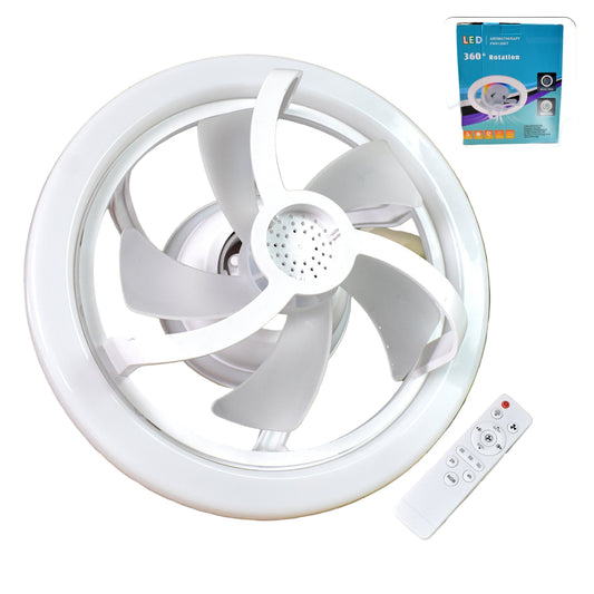 360° Rotation Smart Ceiling Fan with LED Light & Remote Control – Quiet 3-Speed Fan with Adjustable Color Temperature for Home, Apartment, Study Room, Dorm