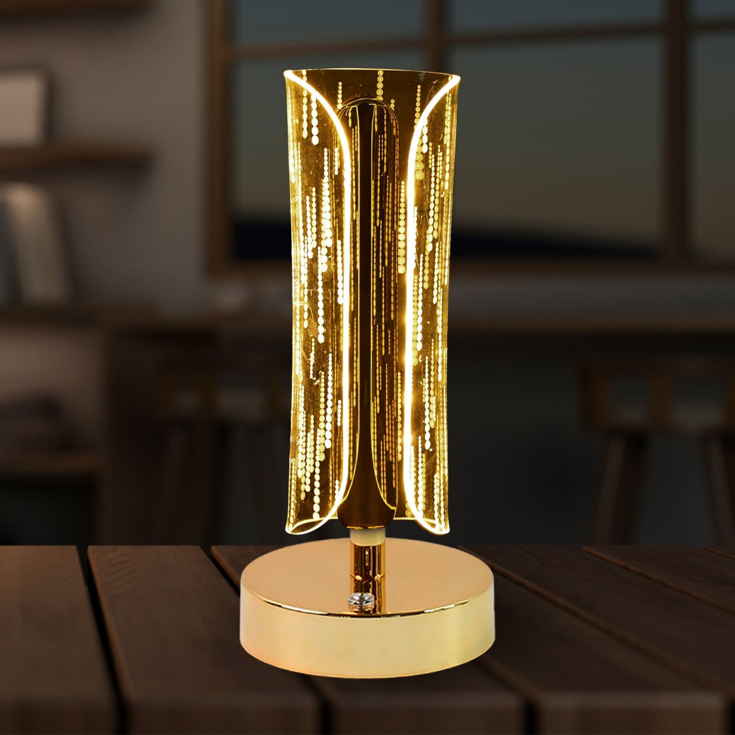 Luxury Tall Cylinder Crystal Table Lamp 