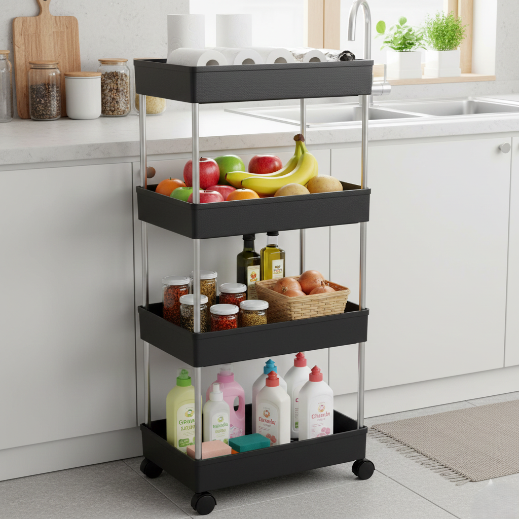 Movable Storage Rack Trolley