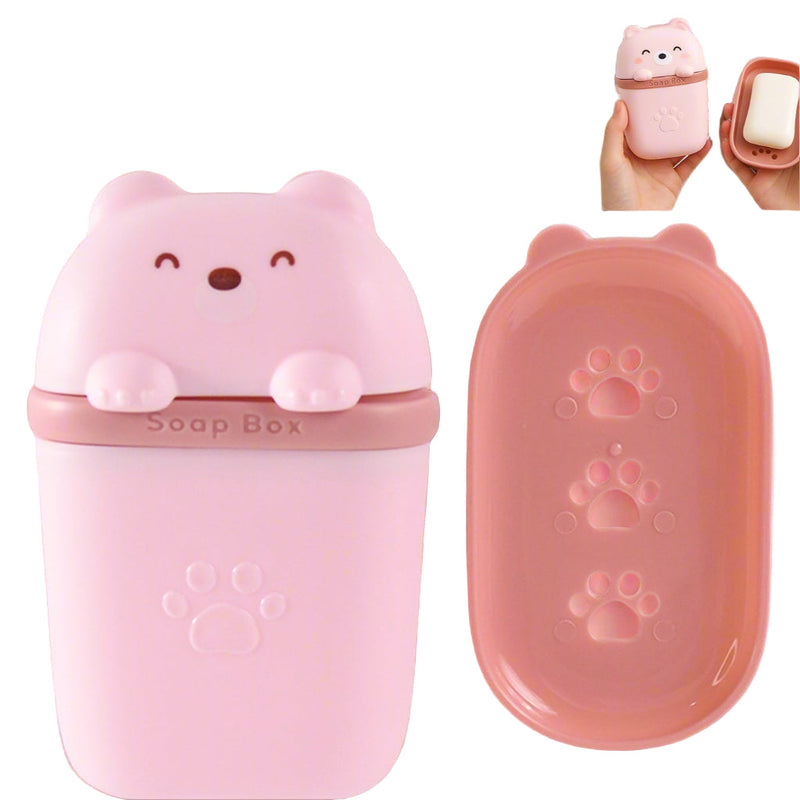 Cute Bear Shaped Soap Case (1 Pc) Wukusy