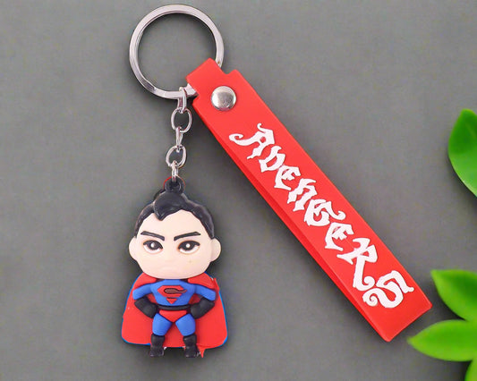 Cute Cartoon Silicone 3d Key Chain With Metal Hook  Strap (Pack Of 1)