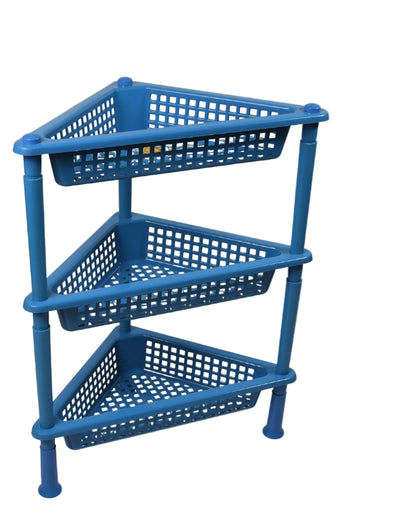 Triangle 3-Tier Plastic Storage Rack.
