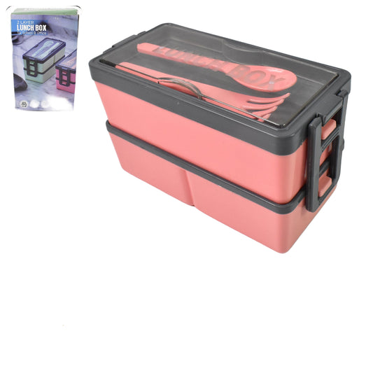 Plastic 3-Layer Lunch Box with 3 Compartments - BuyItOnline