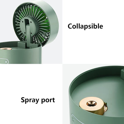 7615 Mini Desktop Cooling Fan Automatic Shaking Head Rotating Spray Humidifier Fan Water Cooling Small Fan Desktop Mini Air Conditioning Fan With Small Water Tank (Battery Not Include) Wukusy