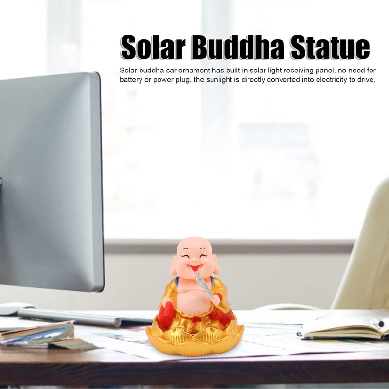 Solar Power Moving Buddha Car Ornament Wukusy