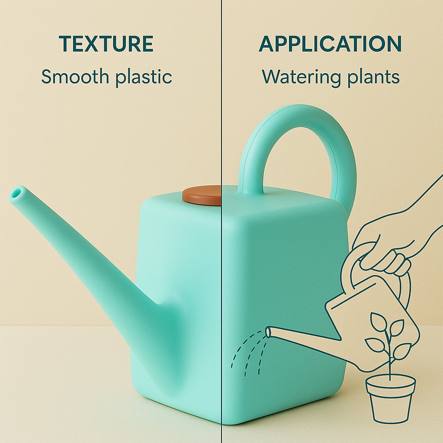 2L Heavy-Duty Plastic Watering Can
