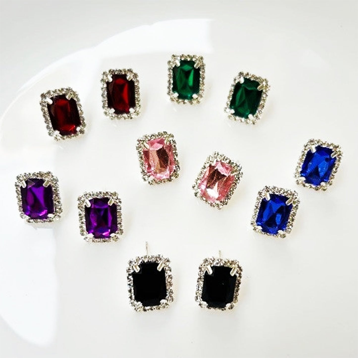 Interchangeable Diamond Triangle Earrings