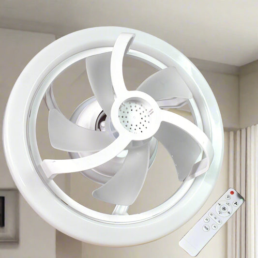 360° Rotation Smart Ceiling Fan with LED Light & Remote Control – Quiet 3-Speed Fan with Adjustable Color Temperature for Home, Apartment, Study Room, Dorm