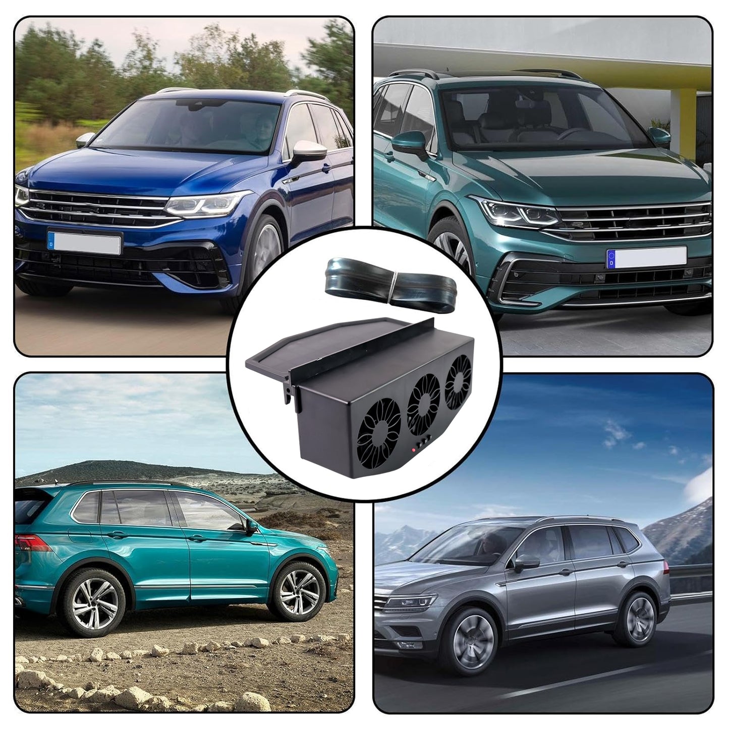 Triple Fan Solar Powered Car Exhaust Ventilation System With Usb Charging Wukusy