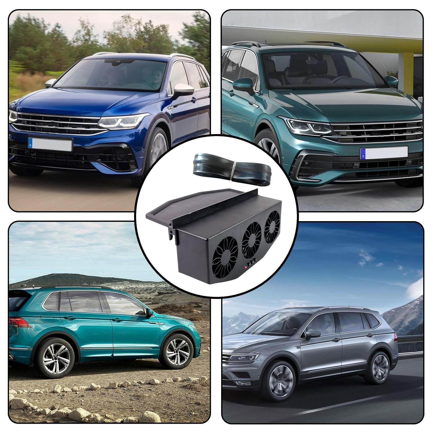 Triple Fan Solar Powered Car Exhaust Ventilation System With Usb Charging Wukusy