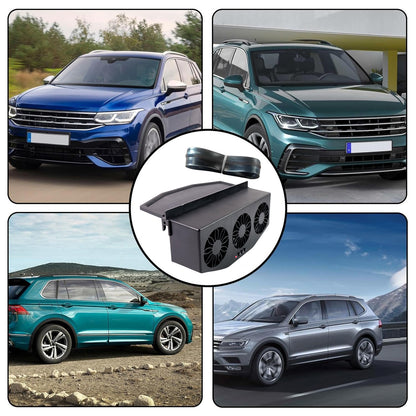 Triple Fan Solar Powered Car Exhaust Ventilation System With Usb Charging Wukusy