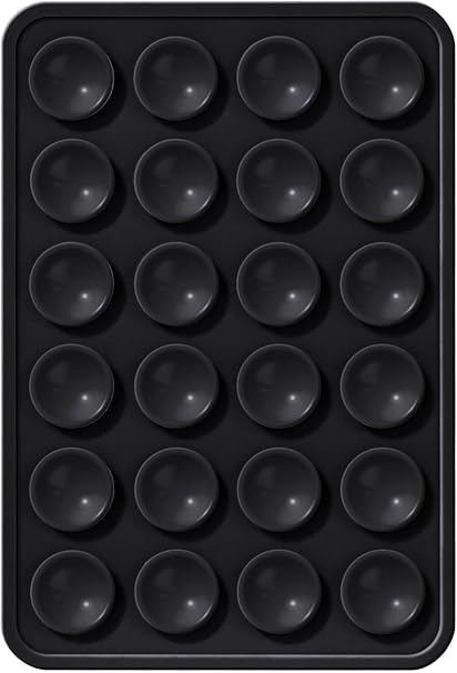 Suction Phone Case Holder Black, Phone Suction Sticker, Silicone Suction Phone Case for Hands-Free Mobile Accessory Holder Grip, Video Phone Accessory Compatible Mirror, Shower-Black