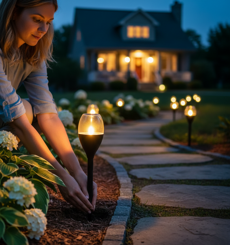 Solar-powered Outdoor Pathway Garden Light
